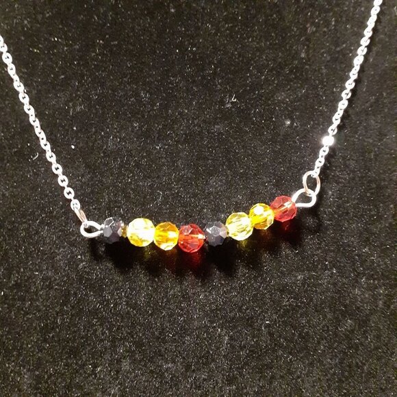 Handmade Multicolored Crystal Necklace 18" - Picture 2 of 4